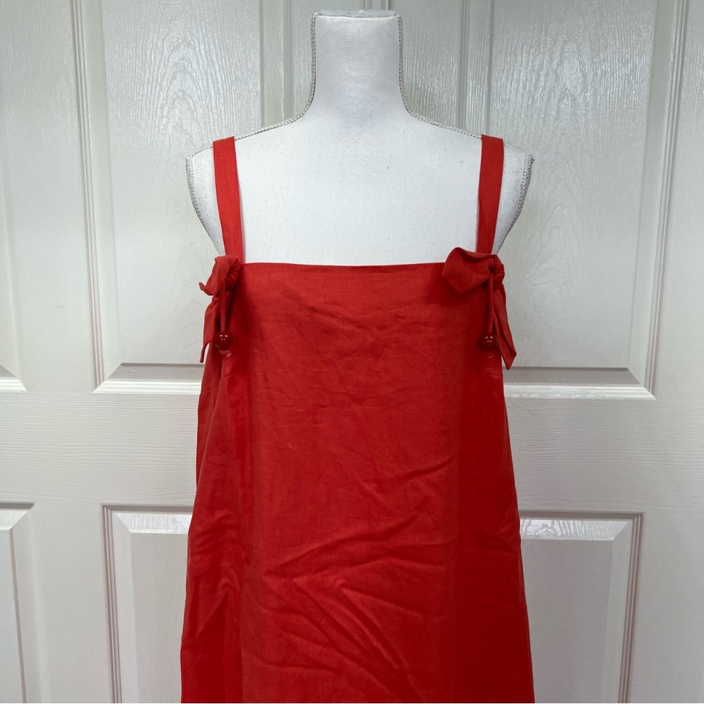 Adriana Degreas Cherry Bomb Red Solid Long Dress with Straps Size L - Picture 7 of 16